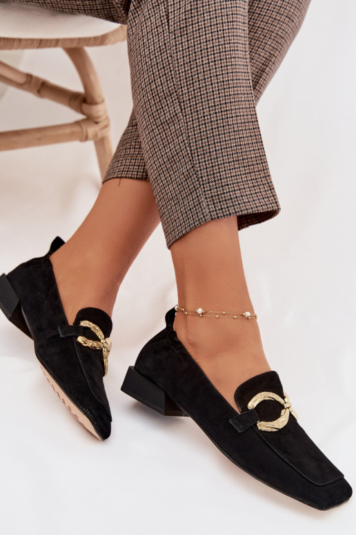 dames mocassinsOpturalnego van suèdeu gouden kleur Detal D&A CR61-3115 zInart