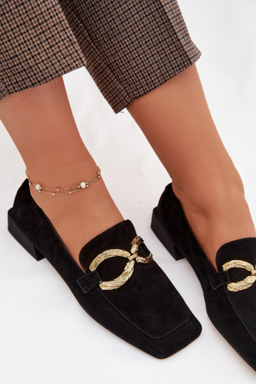 dames mocassinsOpturalnego van suèdeu gouden kleur Detal D&A CR61-3115 zInart