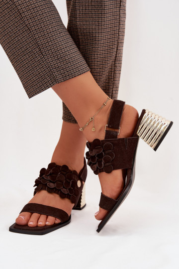 Escarpins élégants en daim D&A CR61-3145 couleur chocolat 2