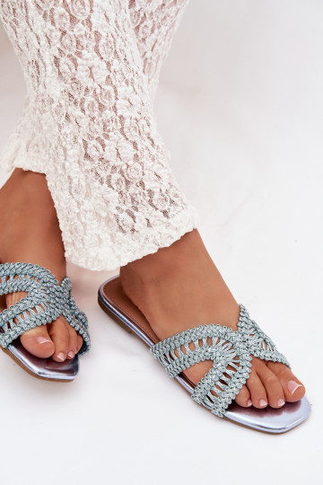 Mules plates pour femmes couleur bleue Fariella
