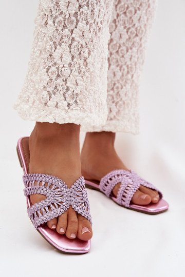 Dames platte slippers in paars Fariella