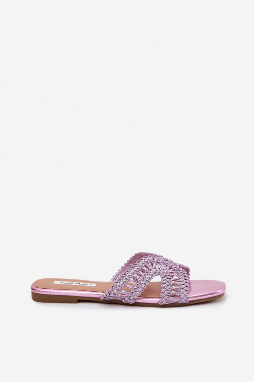 Slippers Dames plat Paars Fariella