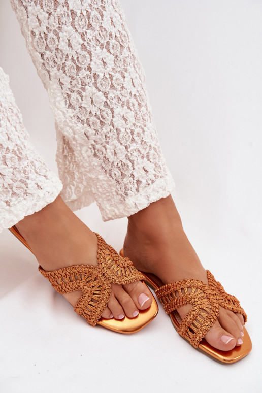 Hausschuhe FrauenZuohnung orange Farbe Fariella