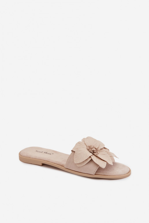 isocèle Pantoufles pour femmes Avec des décorationsi avec des motifs florauxami couleur ivoire Elzoria