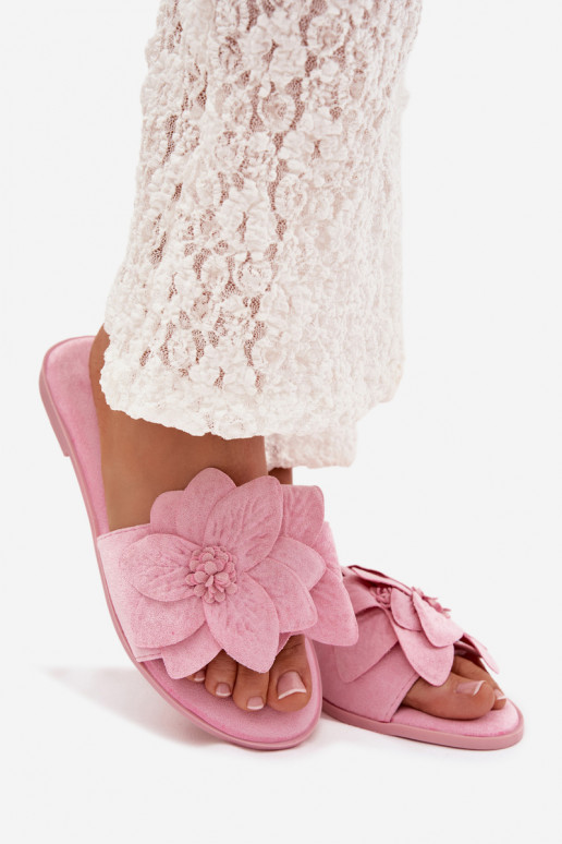 isocèle Pantoufles pour femmes Avec des décorationsi avec des motifs florauxami couleur rose Elzoria