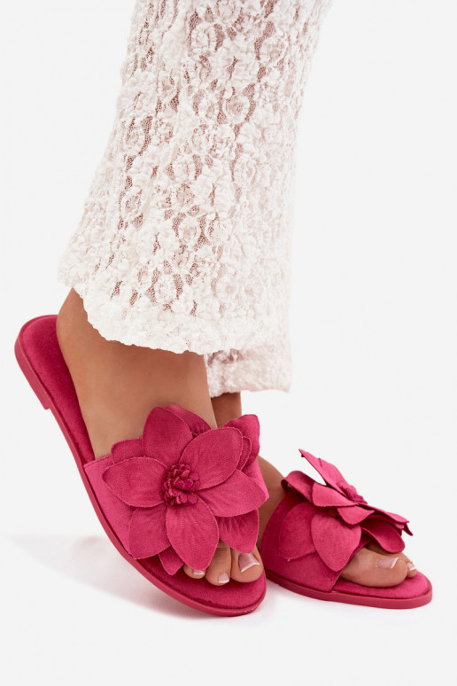 isocèle Pantoufles pour femmes Avec des décorationsi avec des motifs florauxami couleur rose Elzoria