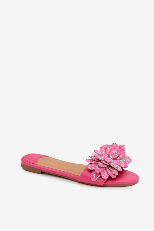 Slippers Dames plat Met Decoratie roze Grelora