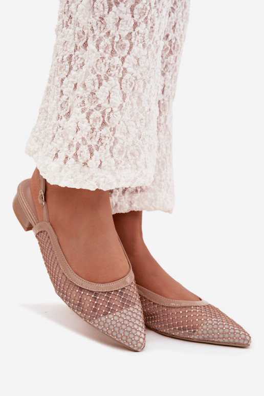 Gaas Ballerinas met open hiel beige Pyvona