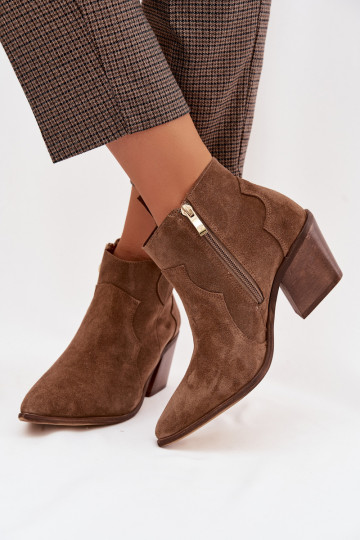 Cowboystiefel aus echtem Wildleder Zazoo 3153 in Chaki-Farbe 2