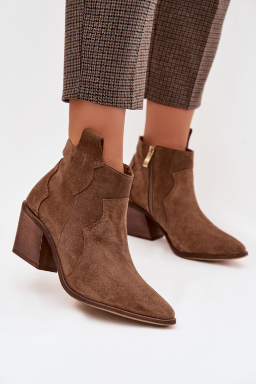 Laarzen in coInboystijlOpturalnego van suèdeu Zazoo 3153 kaki kleuren