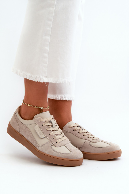 Leer van suède Sneakers model schoenen Dames Vinceza 7933 grijs