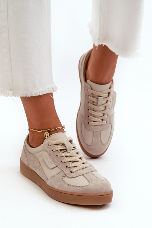 Leer van suède Sneakers model schoenen Dames Vinceza 7933 grijs