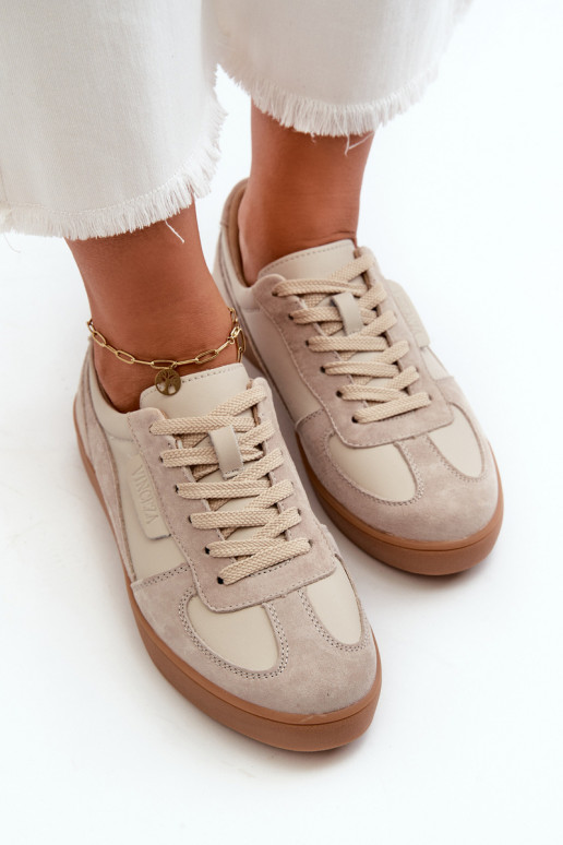 Leer van suède Sneakers model schoenen Dames Vinceza 7933 grijs