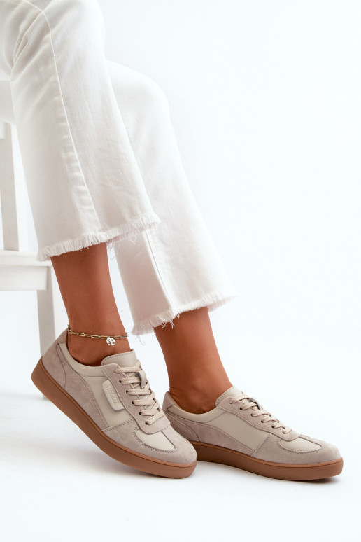 Peau en daim Chaussures modèle baskets Féminin Vinceza 7933 couleur grise