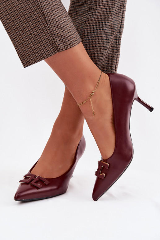 Hakken Schoenen met ornamenten Eko Leer bordeaux Fivara