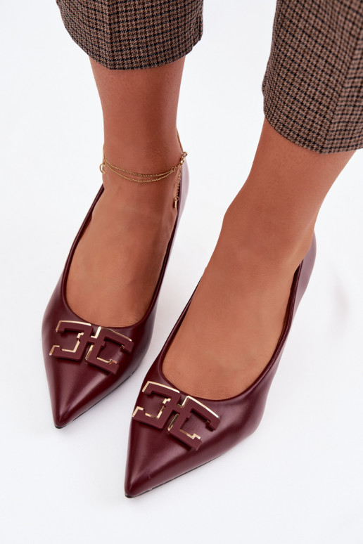 Hakken Schoenen met ornamenten Eko Leer bordeaux Fivara