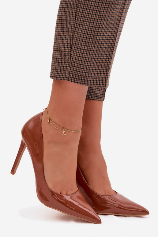 met lakeffect Hakken van ecoleer bruine kleur Jonira