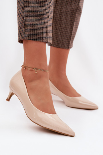 met lakeffect Schoenen Op een lage hak beige Girela 2