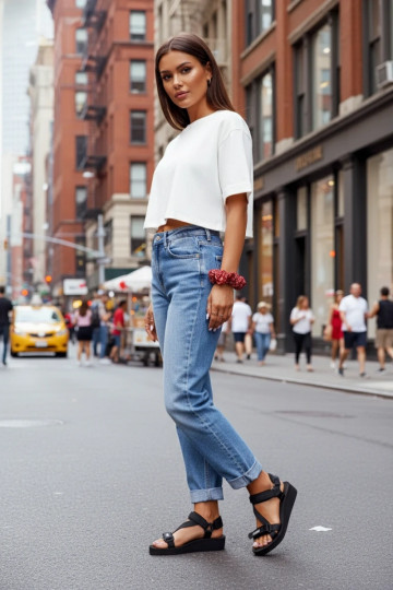 Lichte pantoffels Platformsandalen Big Star FF274A349 zwarte kleur