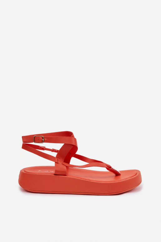 Flip-Flops Feminin mit einer Plattform orange Farbe Gelira