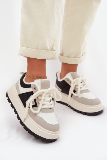 Sneakers model schoenen Dames met platform grijs Florinda 2