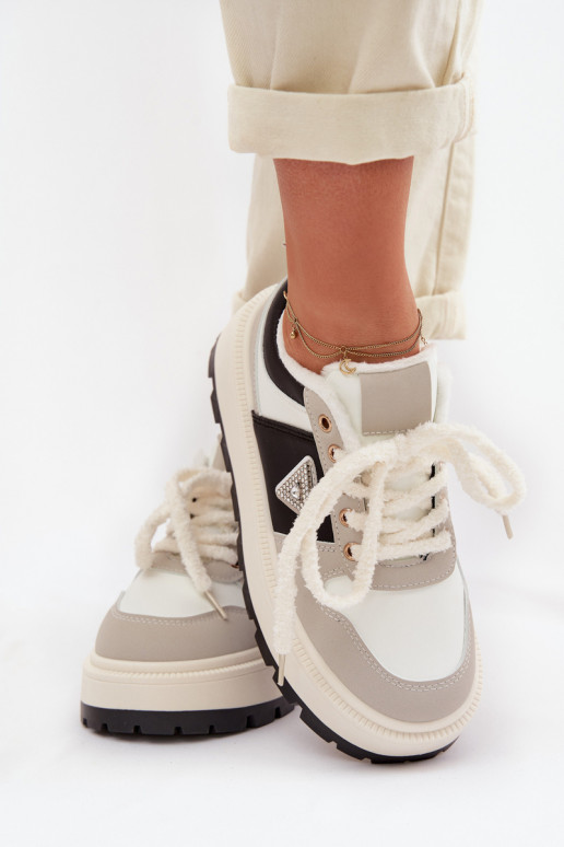 Sneakers model schoenen Dames met platform grijs Florinda