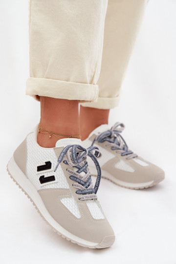 Sneakers model schoenen Dames Met sierlijk Vetersluitingm grijs Henira 2