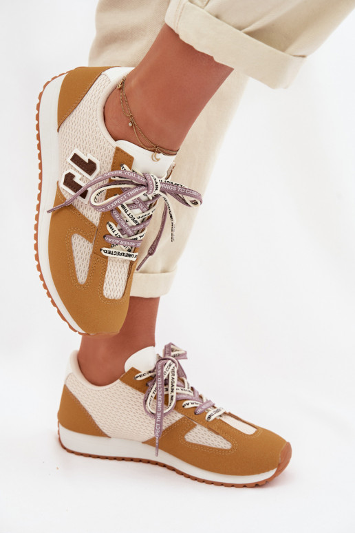 Sneakers model schoenen Dames Met sierlijk Vetersluitingm geel Henira