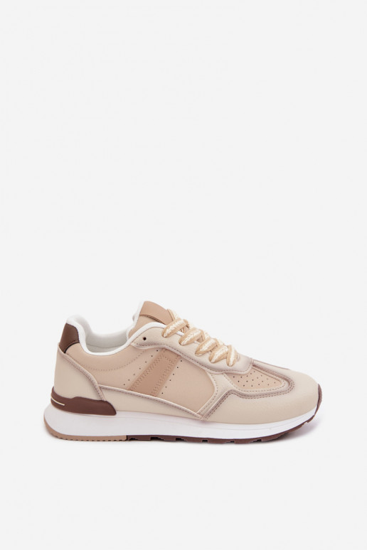 Sneakers model schoenen Dames van ecoleer beige Kelira