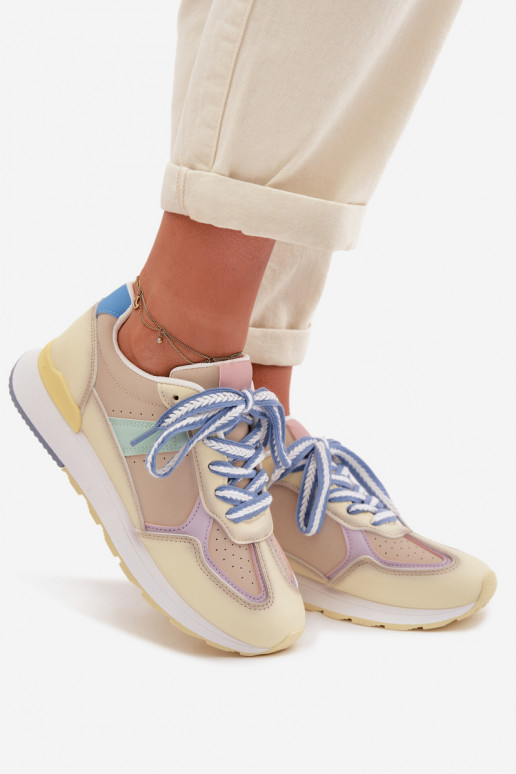 Sneakers model schoenen Dames van ecoleer geel Kelira