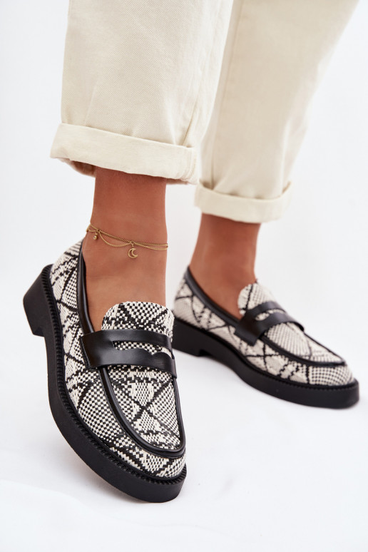 mocassins pour femmes À motifs couleur noire Barisa