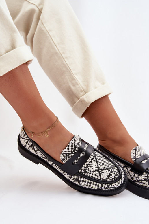 mocassins pour femmes À motifs couleur noire Barisa