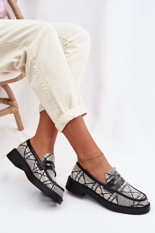 mocassins pour femmes À motifs couleur noire Barisa