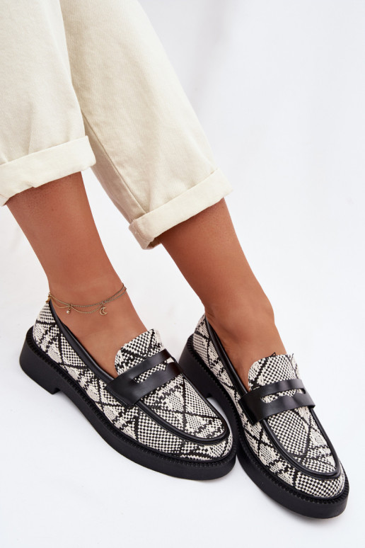 mocassins pour femmes À motifs couleur noire Barisa