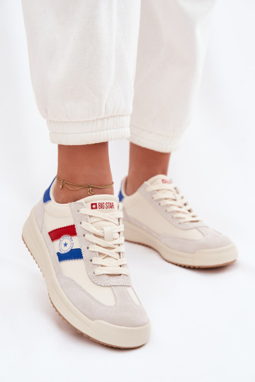Dames sneakers in sportieve stijl Big Star TT274161 zandkleur 2