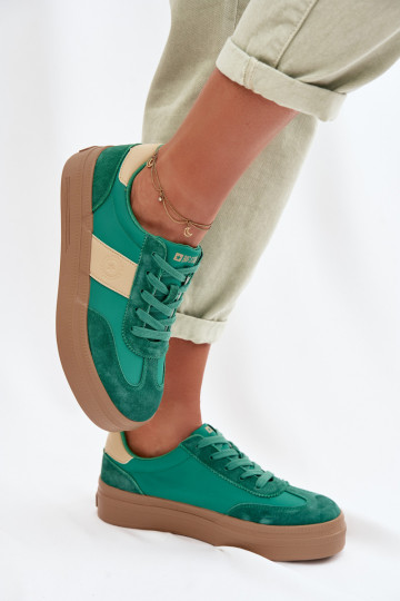 Chaussures de sport femme en daim Big Star TT274163 style décontracté couleur verte