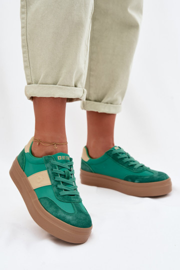 Chaussures de sport femme en daim Big Star TT274163 style décontracté couleur verte 2