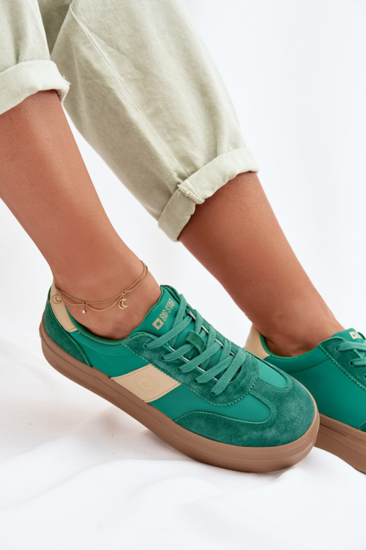 van suède Sneakers model schoenen Dames Big Star TT274163 groene kleur