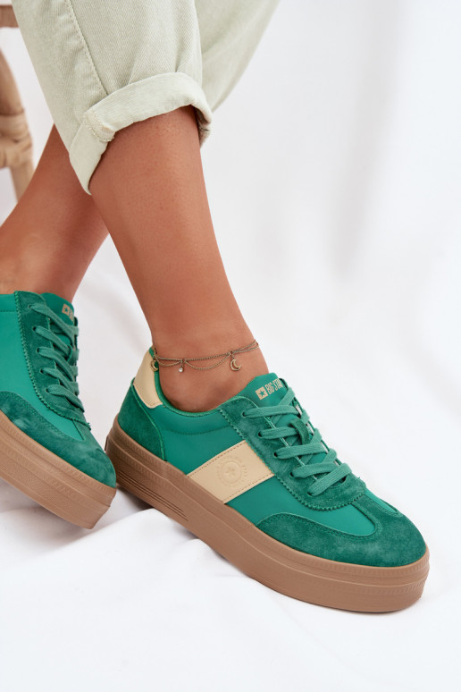 en daim Chaussures modèle baskets Féminin Big Star TT274163 couleur verte