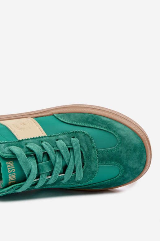 van suède Sneakers model schoenen Dames Big Star TT274163 groene kleur