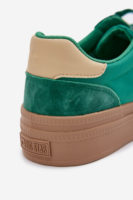 en daim Chaussures modèle baskets Féminin Big Star TT274163 couleur verte