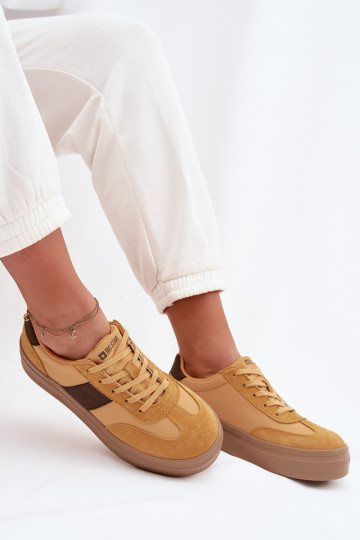 Damen Wildleder Sneakers im sportlichen Stil Big Star TT274166 in Gelb