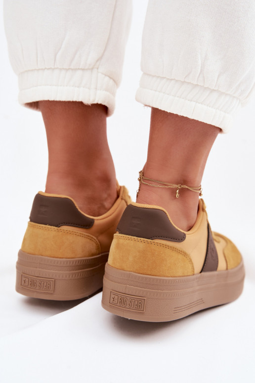 van suède Sneakers model schoenen Dames Big Star TT274166 geel