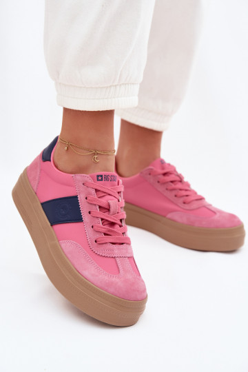 Damen Wildleder Sneakers im sportlichen Stil Big Star TT274164 in Rosafarbe 2