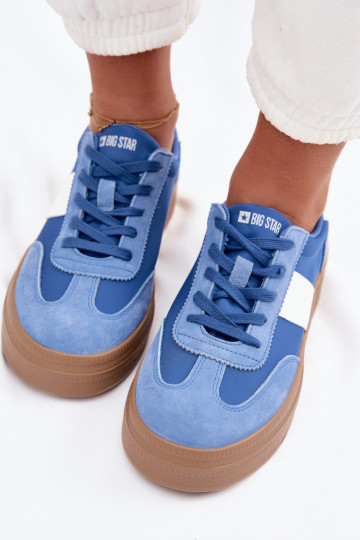 Chaussures de sport femme en daim Big Star TT274165 style décontracté couleur bleue 2