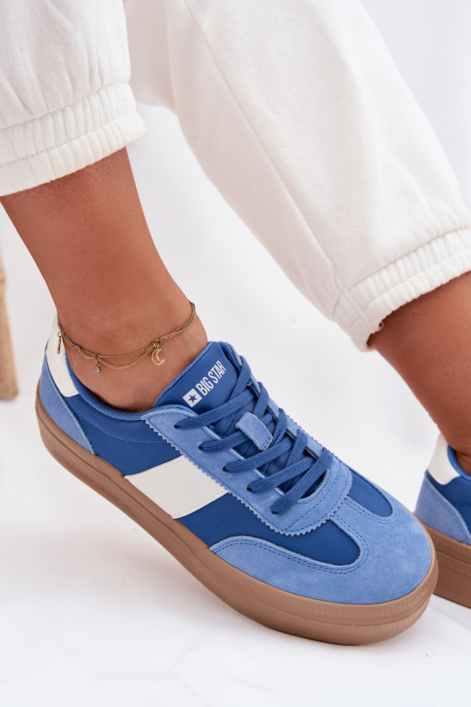 aus INildleder Sneakers Stilvollllschuhe Feminin Big Star TT274165 blaue Farbe