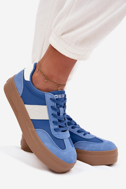 aus INildleder Sneakers Stilvollllschuhe Feminin Big Star TT274165 blaue Farbe