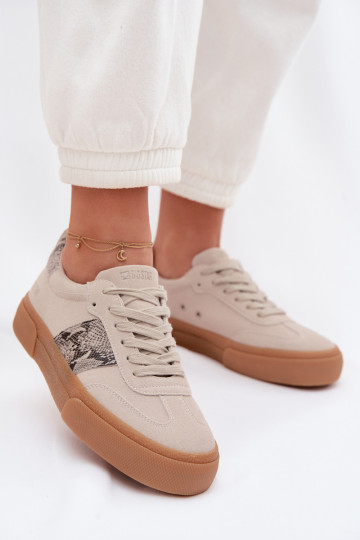 Chaussures de sport femme avec imitation cuir de serpent Big Star TT274299 style décontracté couleur grise 2