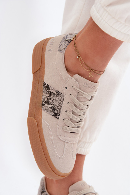 Chaussures modèle baskets Féminin Ze DANSstaÀkami Peau de serpent Big Star TT274299 couleur grise