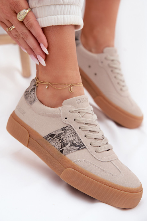 Chaussures modèle baskets Féminin Ze DANSstaÀkami Peau de serpent Big Star TT274299 couleur grise